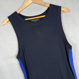 Banana Republic Rib Knit Column Tank Dress Side Stripe Large TALL